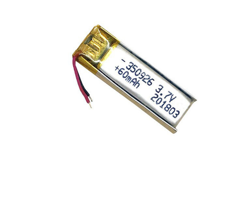 500サイクル以上 寿命 充電可能 3.7V 60mAh イヤホン用 リチウムイオンポリマー 350926 バッテリー