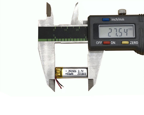 500サイクル以上 寿命 充電可能 3.7V 60mAh イヤホン用 リチウムイオンポリマー 350926 バッテリー
