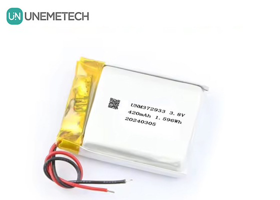 パーソナライズされた3.8V 420mAh 高電圧リポバッテリー 372933 4.35V リチウムバッテリー スマートウォッチ用