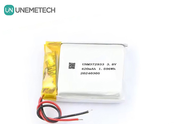 パーソナライズされた3.8V 420mAh 高電圧リポバッテリー 372933 4.35V リチウムバッテリー スマートウォッチ用
