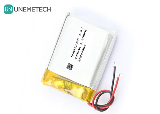 パーソナライズされた3.8V 420mAh 高電圧リポバッテリー 372933 4.35V リチウムバッテリー スマートウォッチ用