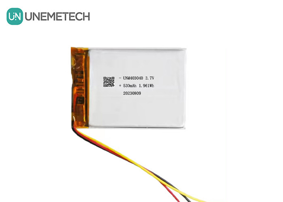 3.7V 530mAh カスタム リチウムポリマーバッテリー 403040 UL1642 長サイクル寿命