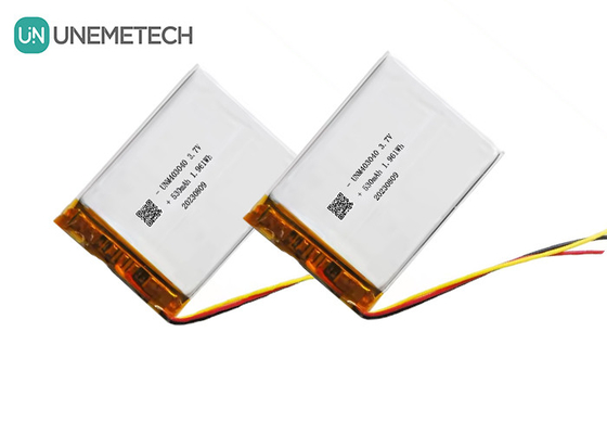 3.7V 530mAh カスタム リチウムポリマーバッテリー 403040 UL1642 長サイクル寿命
