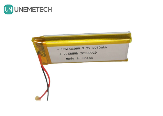 カスタマイズされた長サイクルライフ リポバッテリーパック 3.7V 2050mAh 923060 デジタル製品
