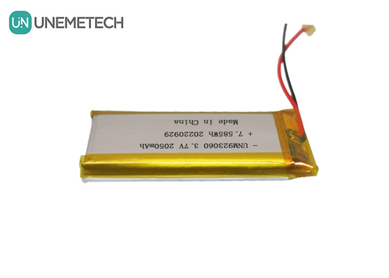 カスタマイズされた長サイクルライフ リポバッテリーパック 3.7V 2050mAh 923060 デジタル製品