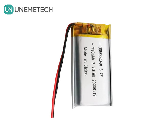 UL1642 認証 充電可能なリポ電池 902040 3.7V 730mAh モバイルデバイス