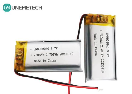 UL1642 認証 充電可能なリポ電池 902040 3.7V 730mAh モバイルデバイス