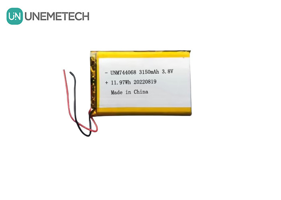 再充電可能な高電圧リポバッテリー 3.8V 744068 3150mah GPS追跡システム用のバッテリー