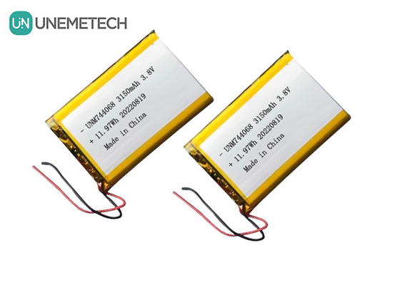 再充電可能な高電圧リポバッテリー 3.8V 744068 3150mah GPS追跡システム用のバッテリー
