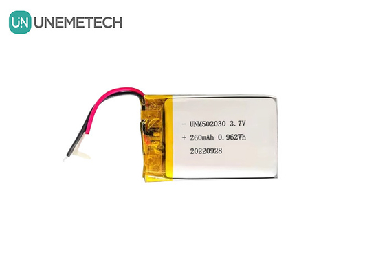 再充電可能なリポ電池 502030 / 3.7V 260mAh 小型のカスタムリチウムポリマー電池
