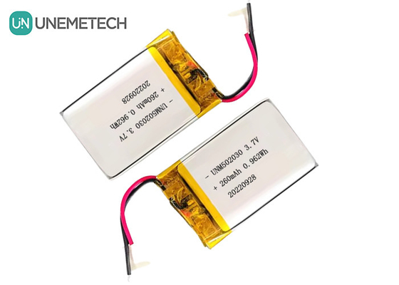 再充電可能なリポ電池 502030 / 3.7V 260mAh 小型のカスタムリチウムポリマー電池