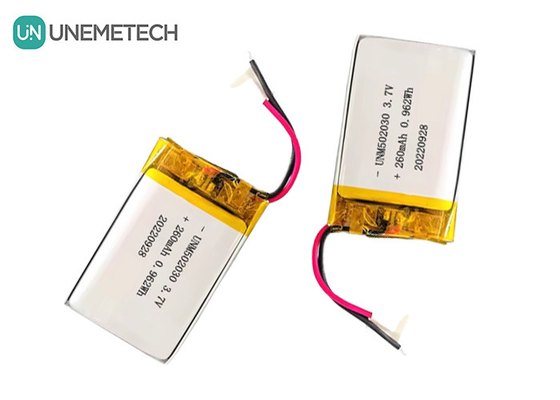 再充電可能なリポ電池 502030 / 3.7V 260mAh 小型のカスタムリチウムポリマー電池