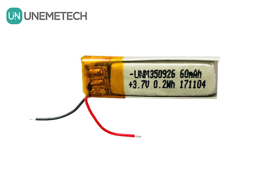 500サイクル以上 寿命 充電可能 3.7V 60mAh イヤホン用 リチウムイオンポリマー 350926 バッテリー