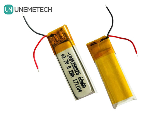 500サイクル以上 寿命 充電可能 3.7V 60mAh イヤホン用 リチウムイオンポリマー 350926 バッテリー