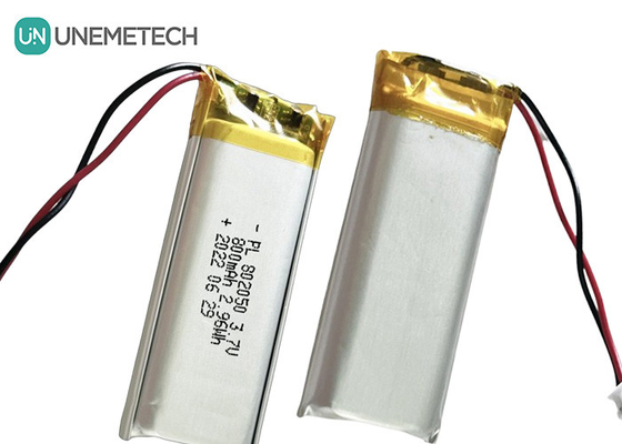 カスタマイズされた再充電可能なポリマーリチウム電池 802050 3.7V 800mAh リポリ電池 コールライト