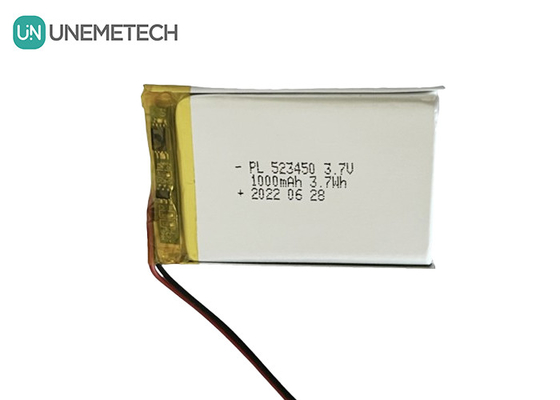 MSDS 承認された3.7Vポリマーリチウムイオン電池 1000mAh 523450