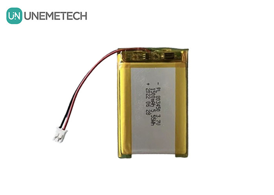 UNEMETECH 1.5A 充電可能なリポリマー電池 803450 / 3.7V 1500mAh リチウムイオンポリマー電池