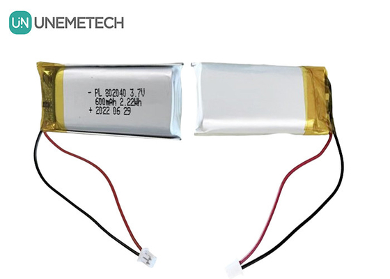 3.7V 600mAh 電子製品用 リポリマー電池 802040