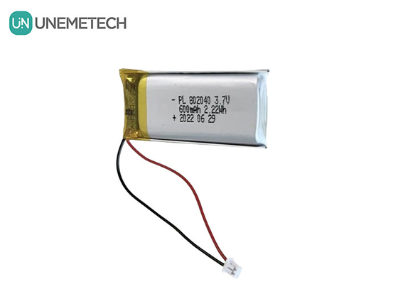 3.7V 600mAh 電子製品用 リポリマー電池 802040