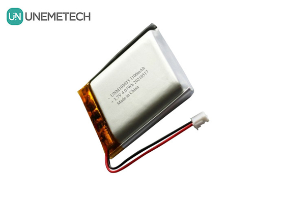 UNEMETECH 3.7V 1100mAh リチウムポリマーバッテリー / 長サイクルライフ リッチャブルリポバッテリー 103035
