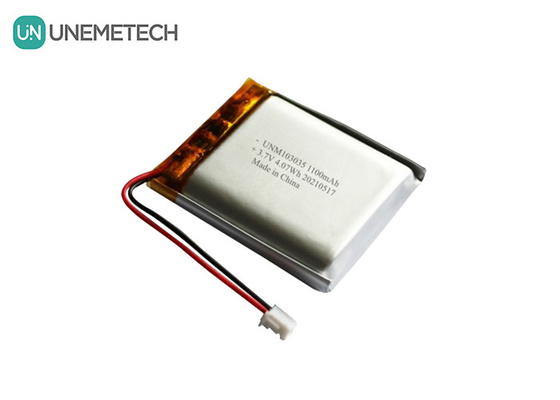 UNEMETECH 3.7V 1100mAh リチウムポリマーバッテリー / 長サイクルライフ リッチャブルリポバッテリー 103035