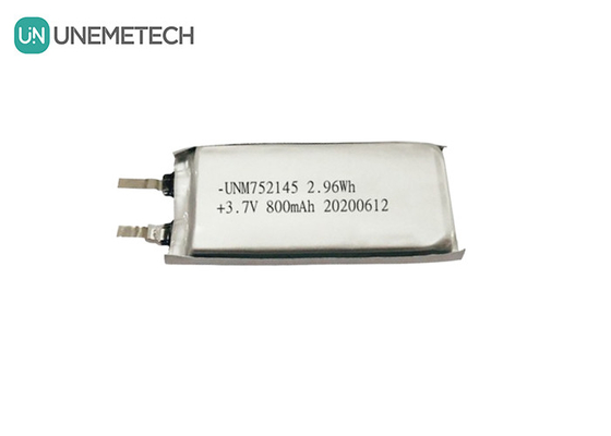 MSDS 承認 3.7V 800mAh リチャージ可能なリチウムポリマー電池 752145 ウェアラブルデバイス