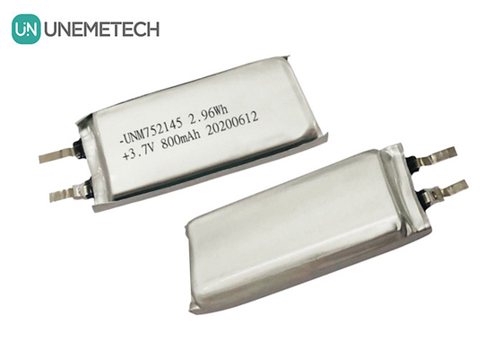 MSDS 承認 3.7V 800mAh リチャージ可能なリチウムポリマー電池 752145 ウェアラブルデバイス