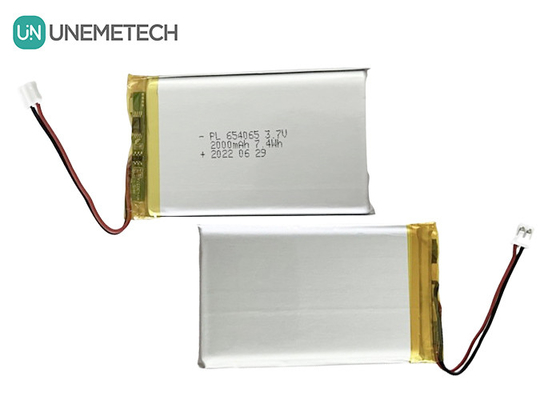 2000mAh 3.7V 電子玩具用のリチウムポリマーバッテリー 654065