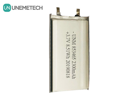 3.7V 2300mah シングルセルリチウムポリマーバッテリーパック 853465 IEC62133 医療機器用