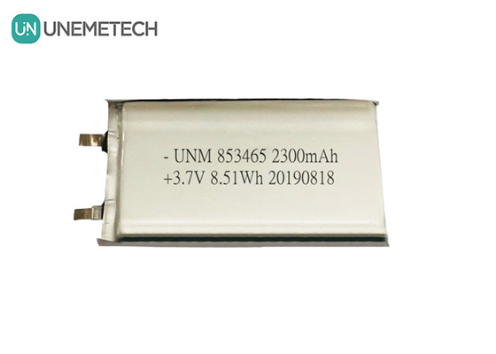 3.7V 2300mah シングルセルリチウムポリマーバッテリーパック 853465 IEC62133 医療機器用