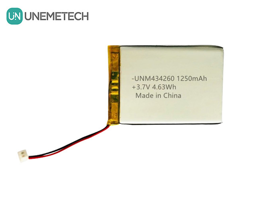 4.63Wh リチャージ可能なリチウムポリマーバッテリーパック 434260 3.7V 1250mAh 充電ケース
