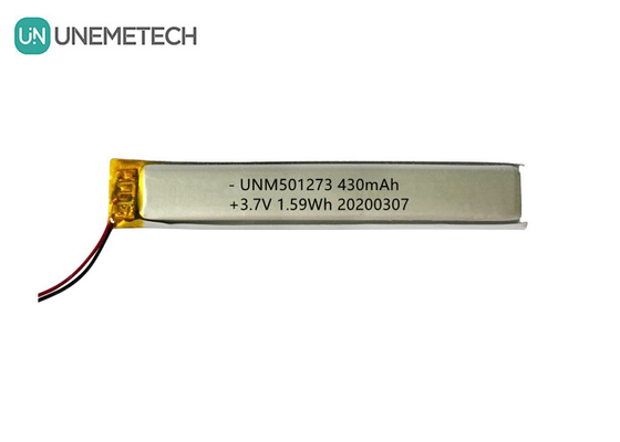 5.0*12.0*73.0mm リチウムポリマーバッテリー / 3.7V 430mAh 501273 Bluetooth デバイス用の薄型リポバッテリー