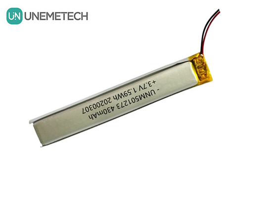 5.0*12.0*73.0mm リチウムポリマーバッテリー / 3.7V 430mAh 501273 Bluetooth デバイス用の薄型リポバッテリー