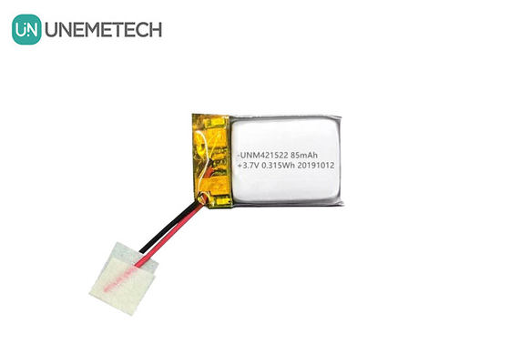 85mAh 3.7V 小型リチウムポリマーバッテリー 421522 PCM とリードワイヤのリチャージ可能