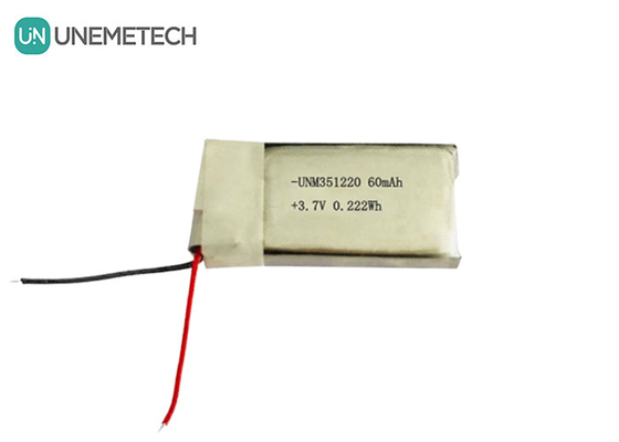 3.7V 60mAh 超小型 リポバッテリー 351220 ウェアラブル製品用