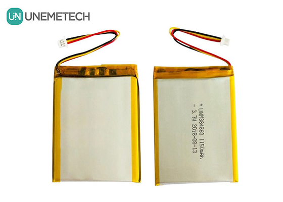 3.7V 1150mAh シルバーリチウムポリマーバッテリー 384860 カスタム リポバッテリー