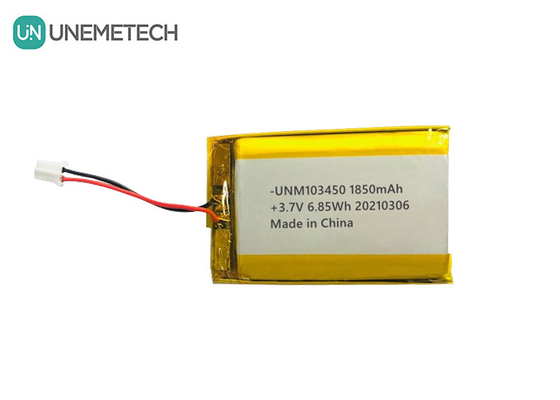 103450 3.7V 1850mAh リチャージ可能なリポバッテリー IEC62133 UN38.3 MSDS 承認されたリチウムポリマーバッテリー