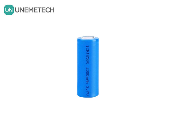 3.7V 18500 リチウムイオン電池 2000mAh リチャージ可能な円筒式