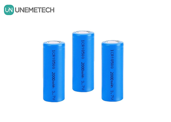 3.7V 18500 リチウムイオン電池 2000mAh リチャージ可能な円筒式