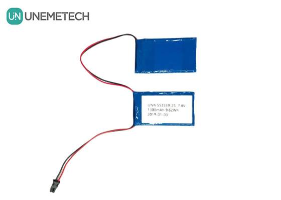 2C 高放電率 リポ バッテリーパック 553559 7.4V 1300mAh 2S 人工肢用