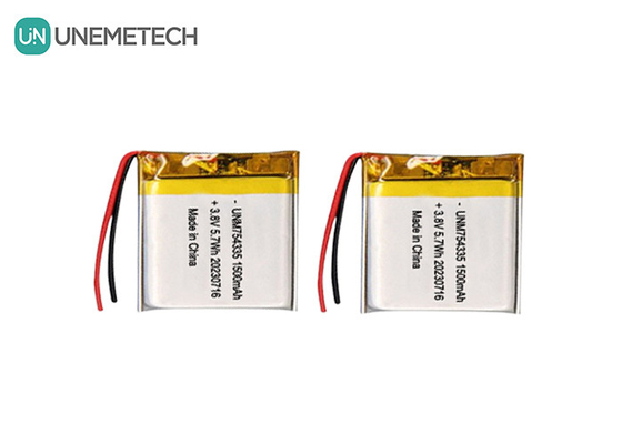 4.35V 高電圧 リポ電池 754335 3.8V 1500mAh 再充電可能なポリマーリチウム電池