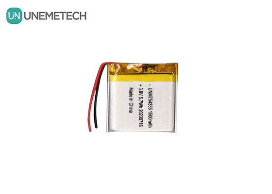4.35V 高電圧 リポ電池 754335 3.8V 1500mAh 再充電可能なポリマーリチウム電池