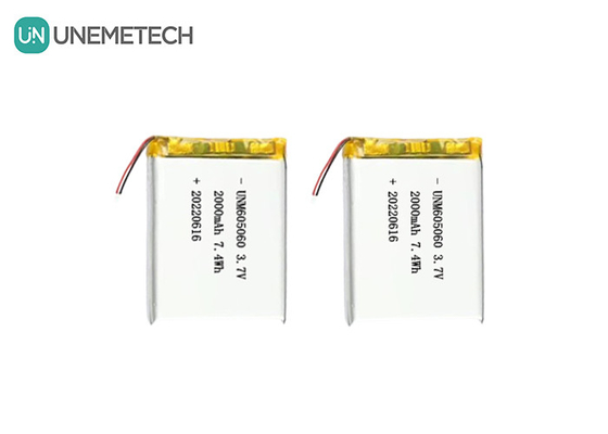 UNEMETECH 605060 2000mAh ポリマー リチウム バッテリー 3.7V 美容器 充電式 バッテリー