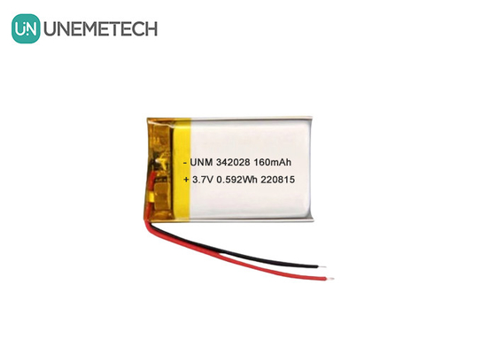 Bluetooth バッテリー 160mAh 3.7V 再充電可能なリチウムポリマーイオンバッテリー 342028 トラッカー用