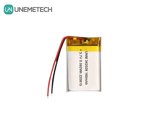 Bluetooth バッテリー 160mAh 3.7V 再充電可能なリチウムポリマーイオンバッテリー 342028 トラッカー用