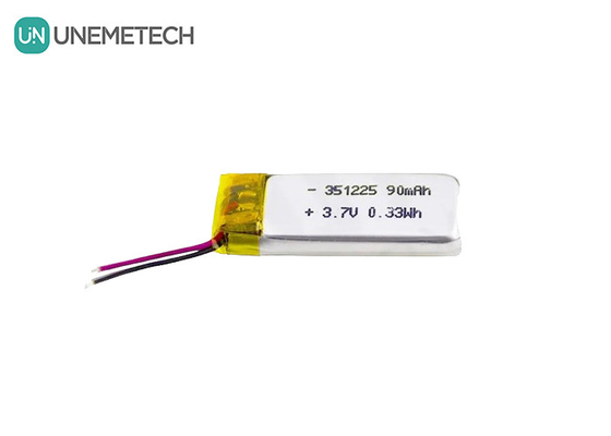 351225 ポリマー リチウムイオン電池 3.7V 90mAh 再充電可能な超薄型リチウム電池