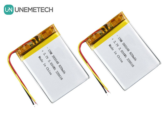 リチウムポリマーバッテリー 3.7V 820mAh 393548 電子乳房ポンプのためのリポ充電電池パック