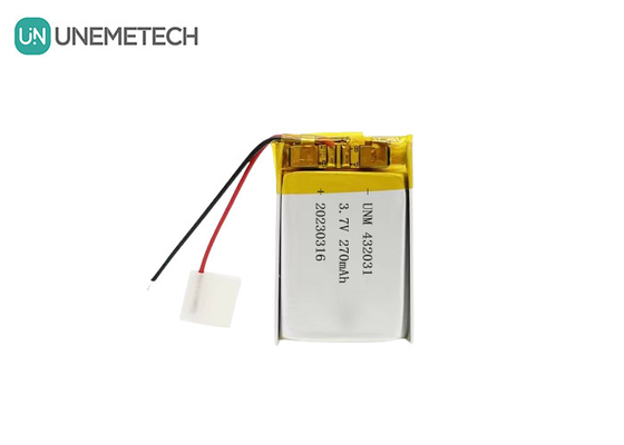 3.7V 270mAh 432031 電子機器用リチウムポリマーバッテリー