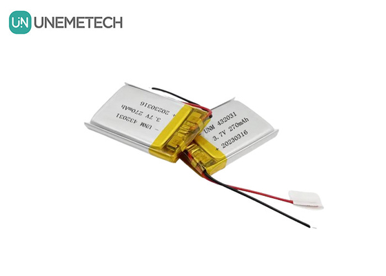 3.7V 270mAh 432031 電子機器用リチウムポリマーバッテリー