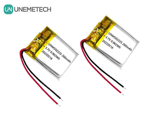 3.7V リチャージ可能なリチウムポリマーイオン電池 502225 260mAh 無線センサー用